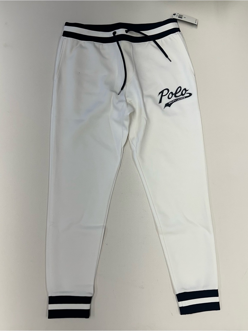 Polo Ralph Lauren Double Knit Tech Fleece Jogger Sweatsuit White Top L Bottom M - Picture 3 of 16